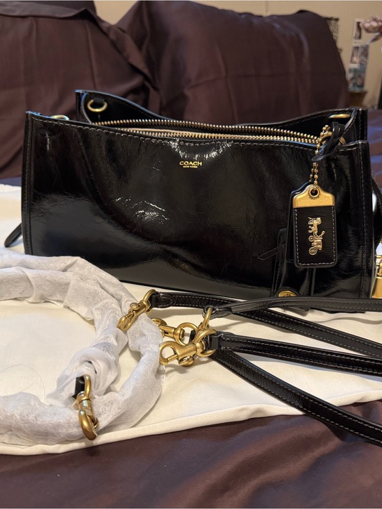 Coach Handbags - COACH Black glazed rogue 34 Hong Kong exclusive